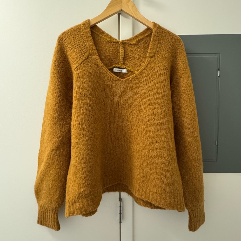 Japanese Vintage relume Cozy Mustard wool Sweater